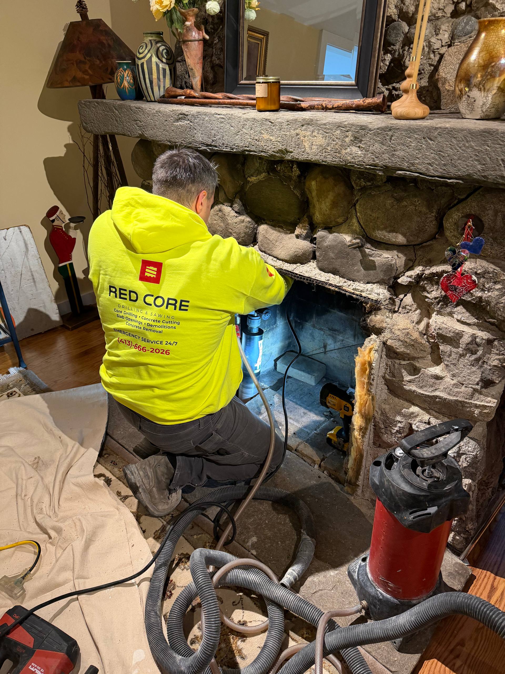 Core drilling in progress